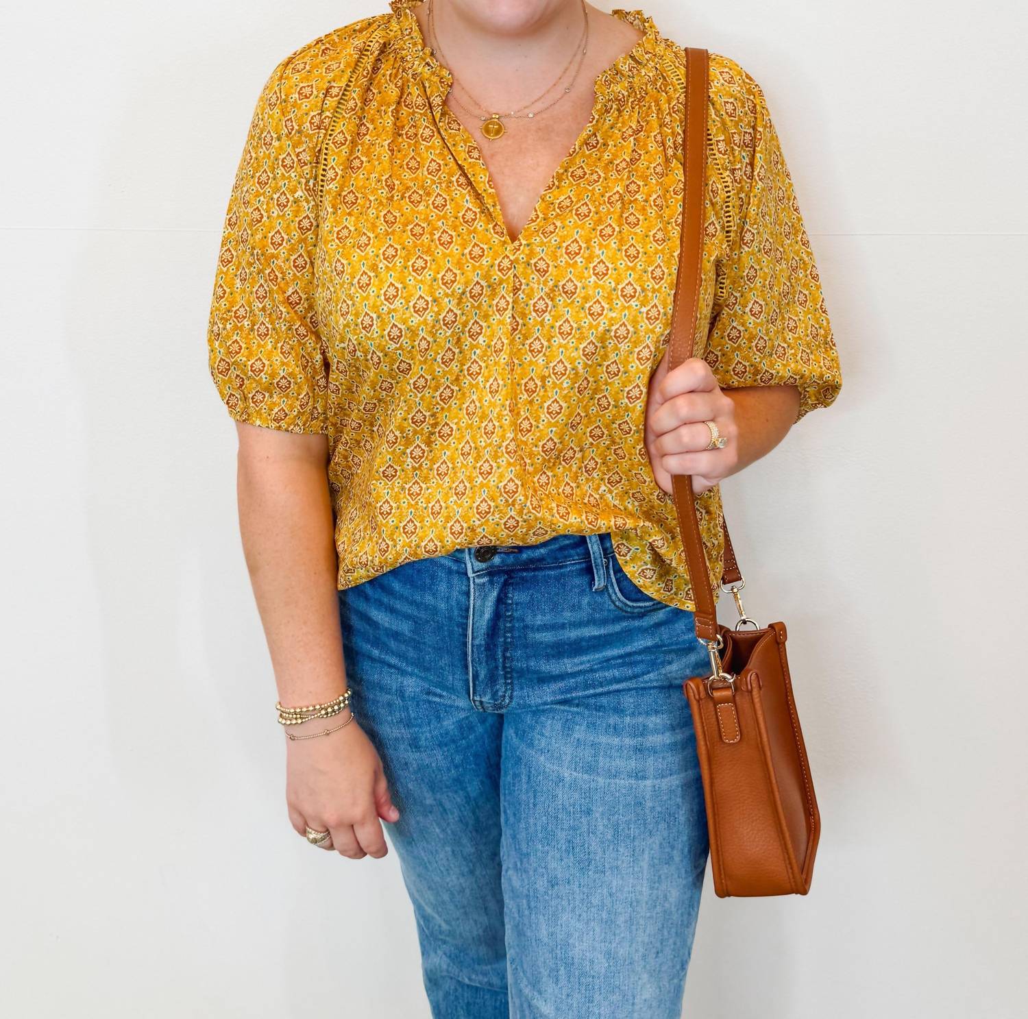 DEAR JOHN DENIM Costa Top in marigold calico - women's blouse - view 5
