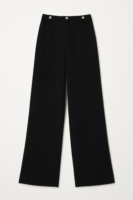 Ba&Sh - Paris Ondine Wide-leg Pants With Gold Button Waist