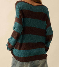 Promesa - Striped Ribbed-knit Sweater