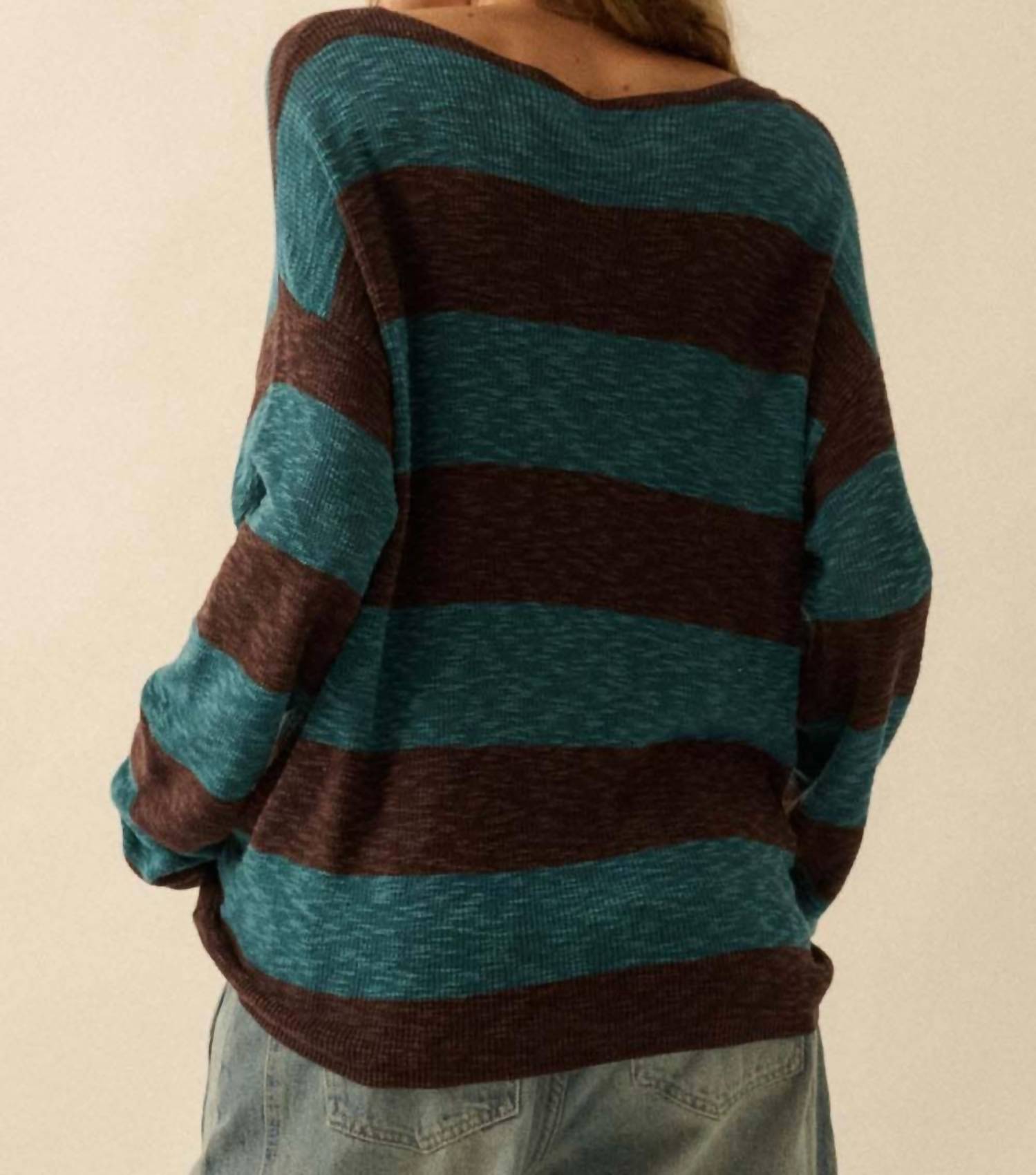 Promesa - Striped Ribbed-knit Sweater