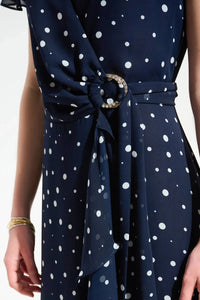Joseph Ribkoff - Printed Chiffon High Low Wrap Dress