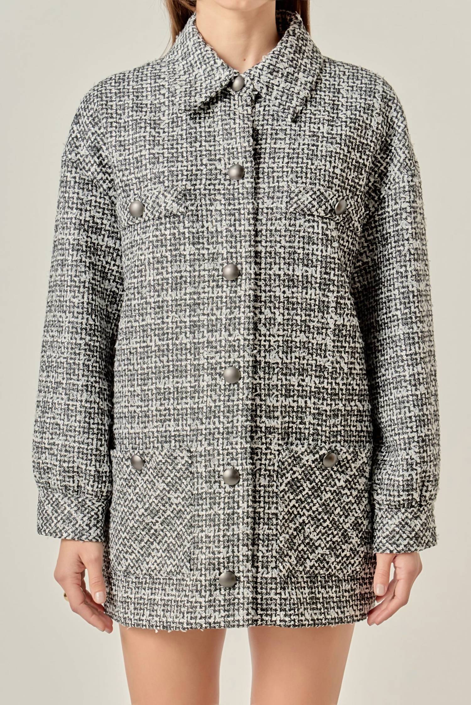 English Factory - Nora Tweed Shacket