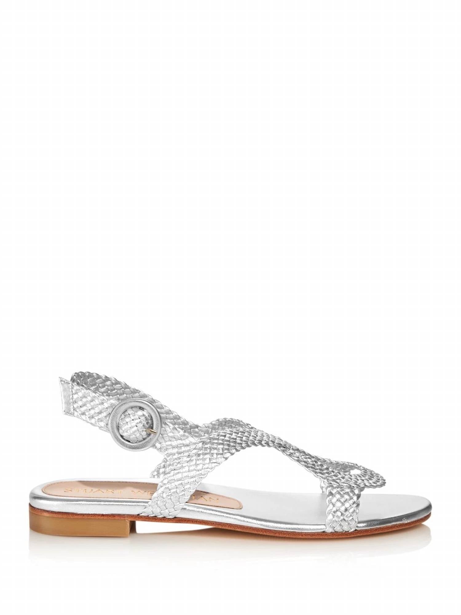 Stuart Weitzman - Women's Teodora Braided Leather Sandals
