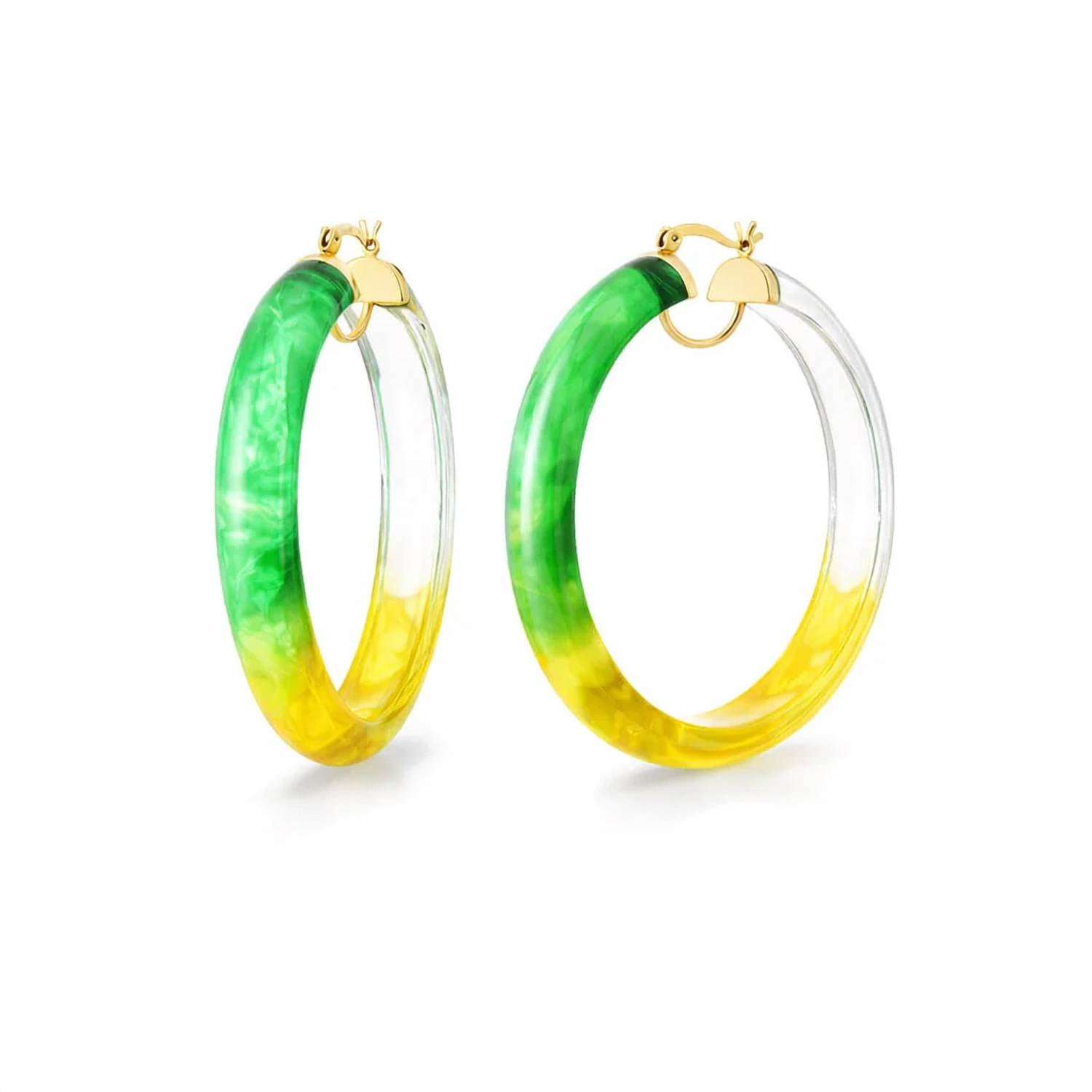 Gold & Honey - Women's Tie Dye Lucite Hoops