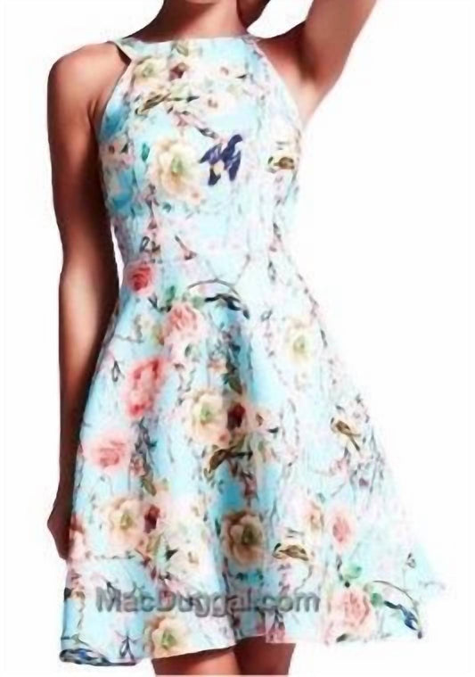 Mac Duggal - Floral halter mini dress