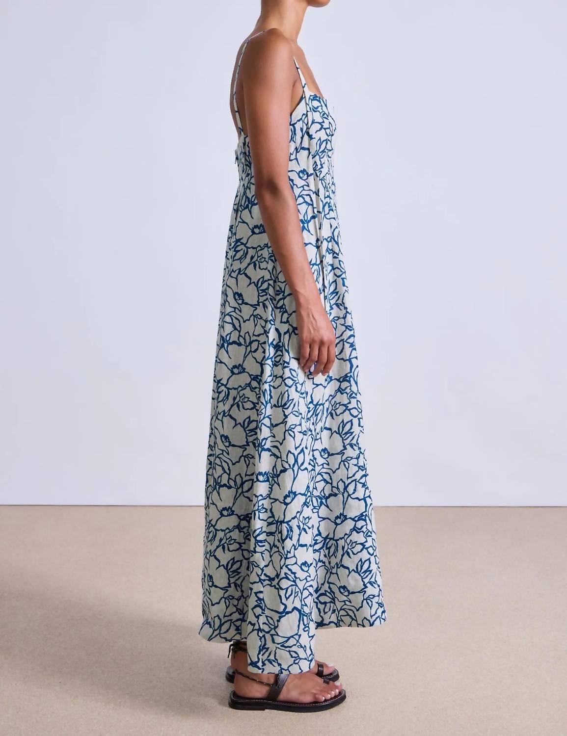 Apiece Apart - Lace Floral Flax Viviana Tank Maxi Dress