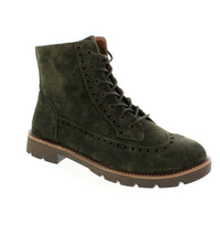 Aetrex Women's Margot Lace-up Boot in dark green - women's shoe - detail view
