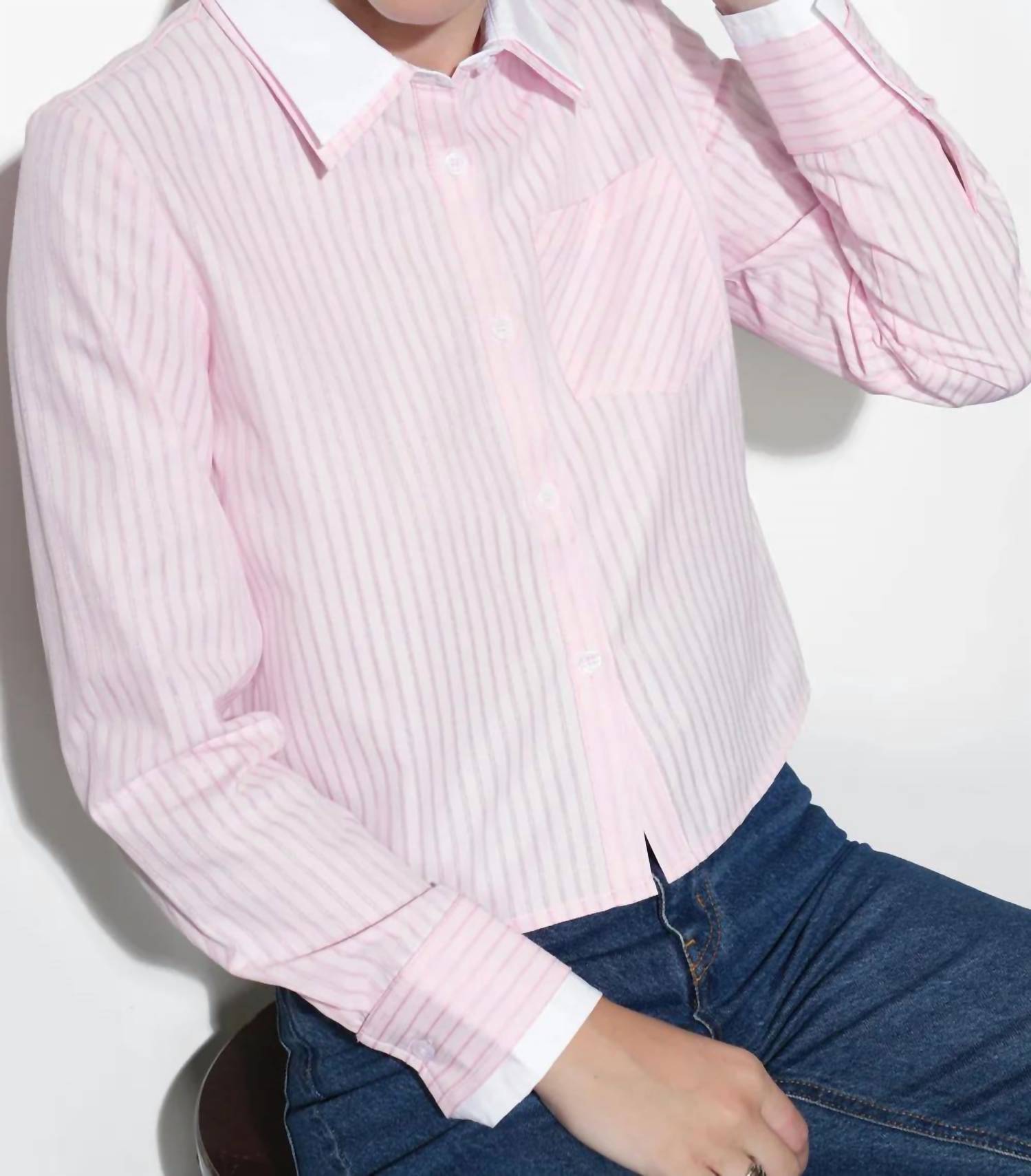 Greylin - Daphne Contrast Button Down Top