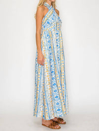 Meet Me In Santorini - Halter Maxi Dress