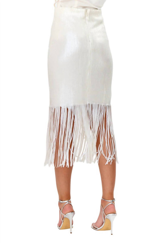 Adelyn Rae - Milana Sequins Fringe Midi Skirt