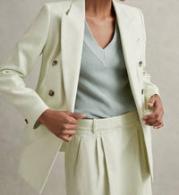 Reiss - Dianna Double Breasted Linen Blend Suit Blazer