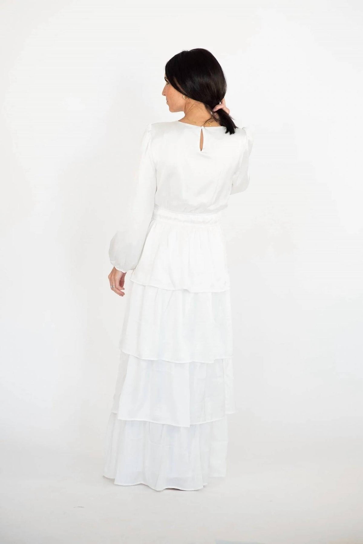 Tea N Rose - Kacey Tiered Satin Temple Dress