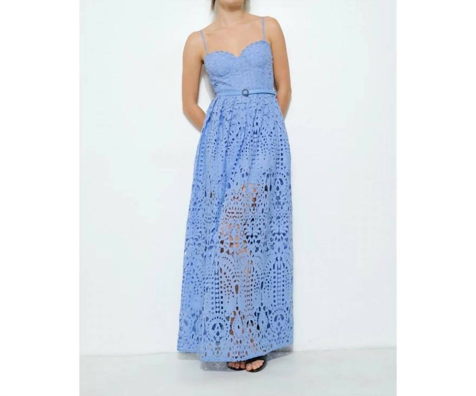 Ina Fashion - Spaghetti Strap Lace Maxi Dress