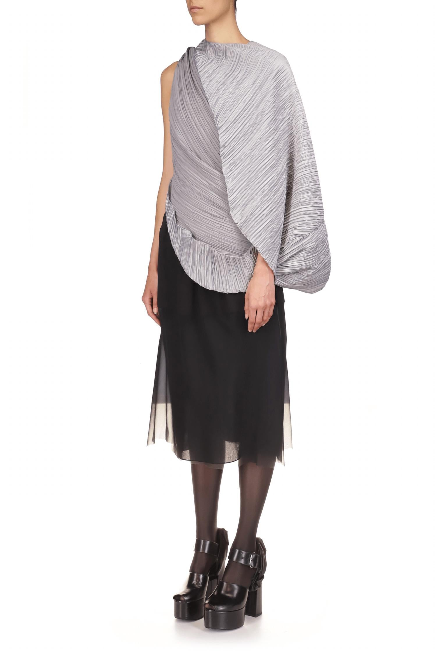 Marina Moscone - Asymmetric Draped Cape Top