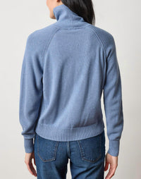 Lilla P Relaxed Turtleneck Sweater in bluebell 2 - women's sweater - detail view
