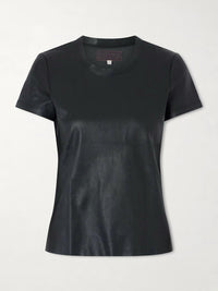Stouls Leather T-shirt in black - women's t-shirt - view 6