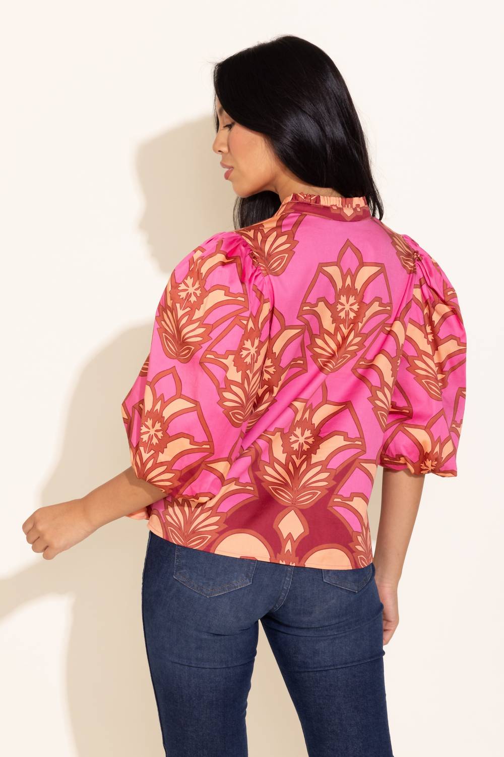 Alden Adair Ali Top in desert rose 1 - women's blouse - alternate view