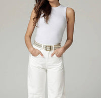 Amsterdam Heritage - Women's Ezra Studded Leather Belt With Square Buckle