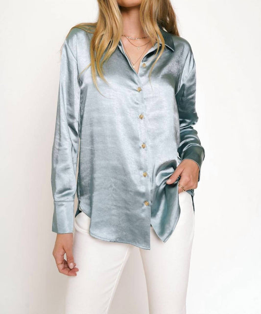 Relaxed Button Down Silky Shirt