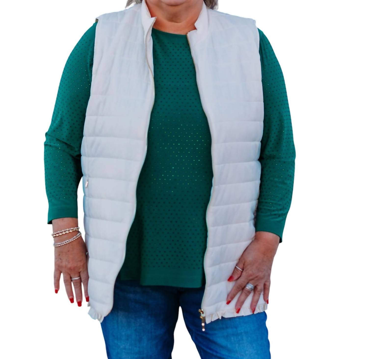 Multiples - Zip Collar Quilted Vest