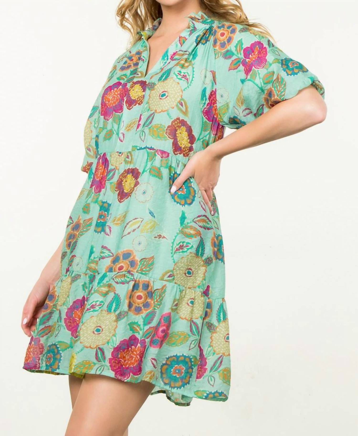 Thml - Puff Sleeve Floral Dress