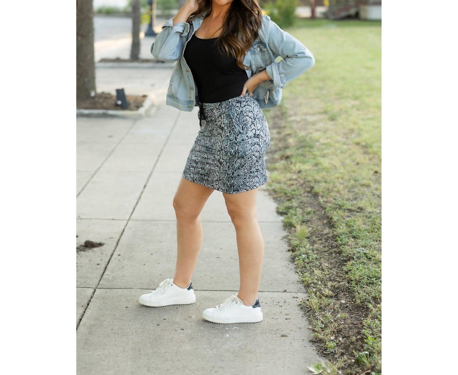 Julia Rose Sydney Jogger Skirt in snakeskin - women's skirt - view 6