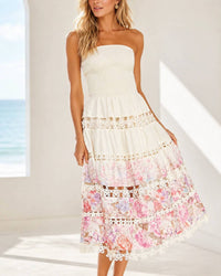 Strut & Bolt - Blossom Resort Eyelet Tube Midi Dress