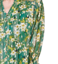 Jade Melody Tam - Smocked Shoulder V Neck Blouse