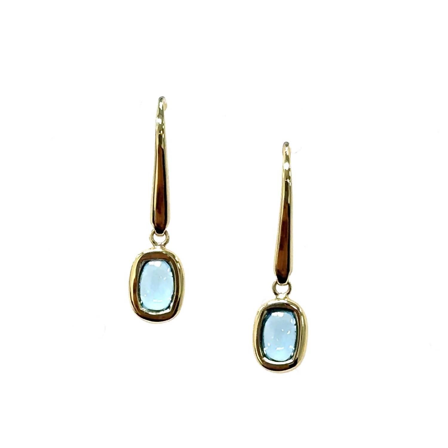 Aamiaa - Color Candy Collection Earrings With 6x4 Cushion-cut Swiss Blue Topaz