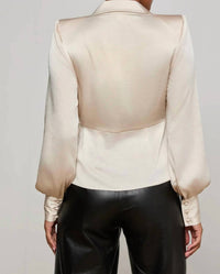 L'Agence - Bernice Satin Wrap Blouse