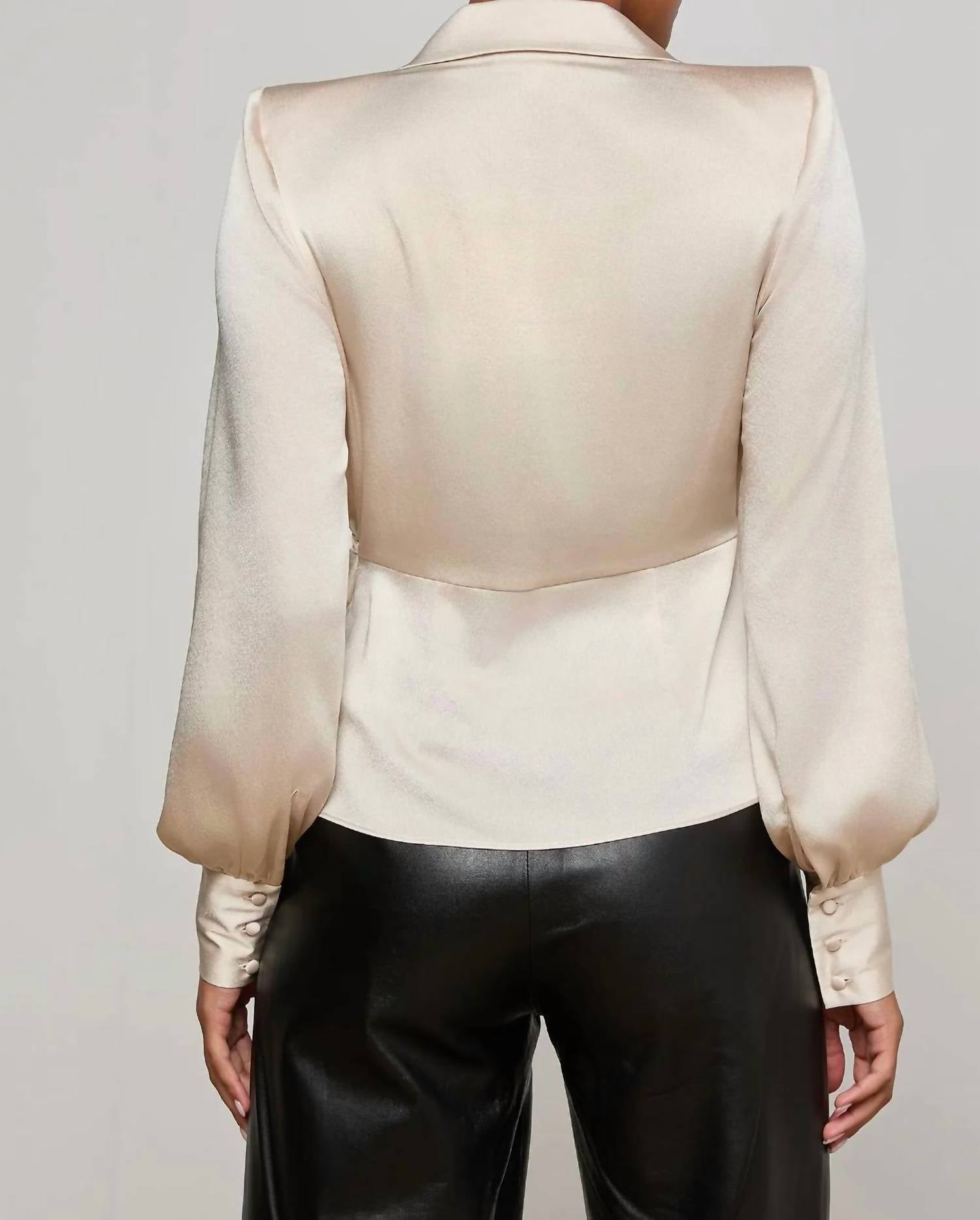 L'Agence - Bernice Satin Wrap Blouse