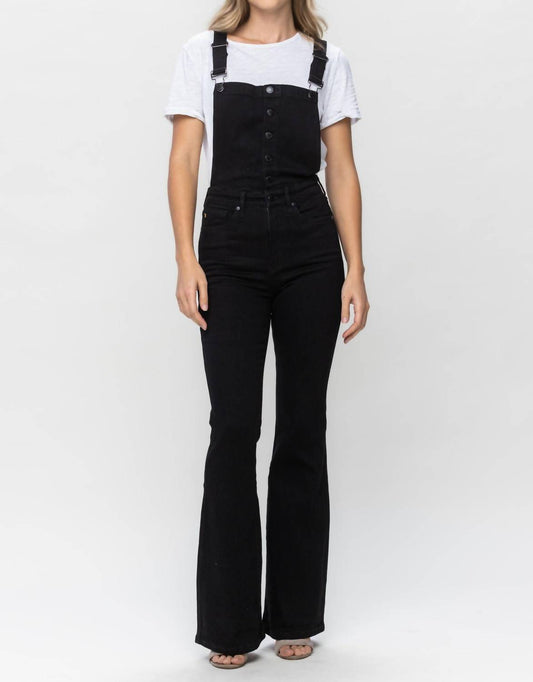 Judy Blue - High Waist Tummy Control Top Retro Flare Overall Jeans