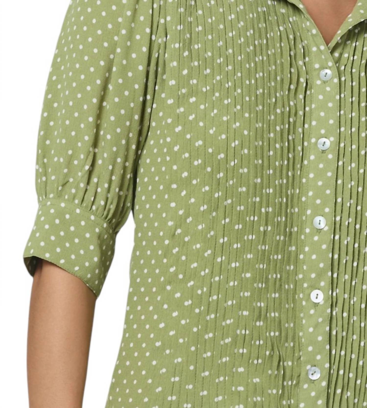 Lusana - Devon Button Placket Blouse