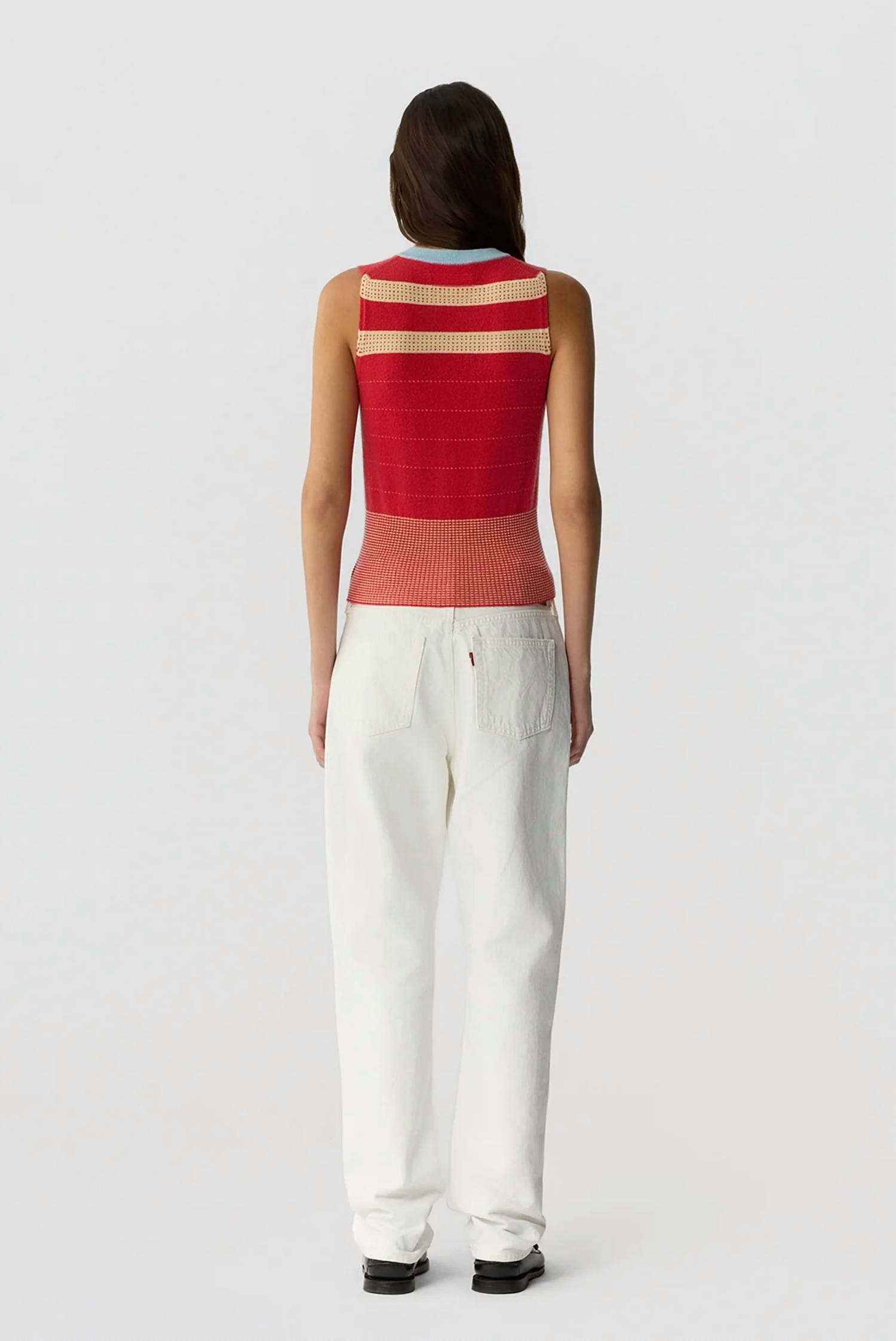 Guest In Residence - Collegiate Stripe Sleeveless Vest