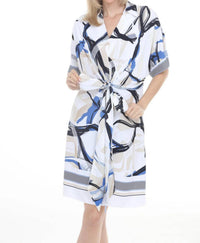 Joseph Ribkoff - Abstract Stripes Tie Front Dress