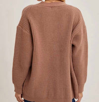 Bluivy - Button Down Ribbed Knit Sweater Cardigan