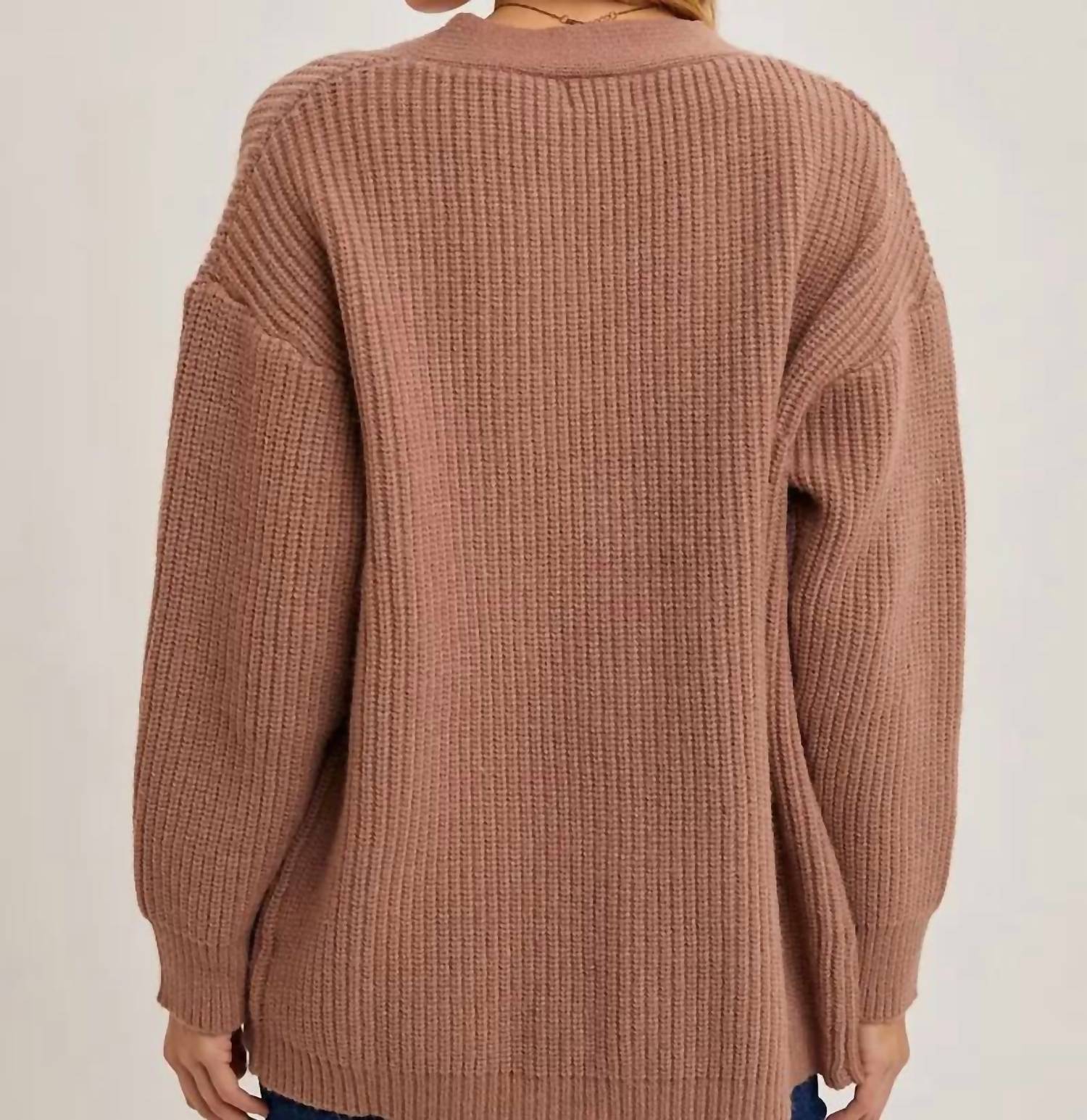 Bluivy - Button Down Ribbed Knit Sweater Cardigan