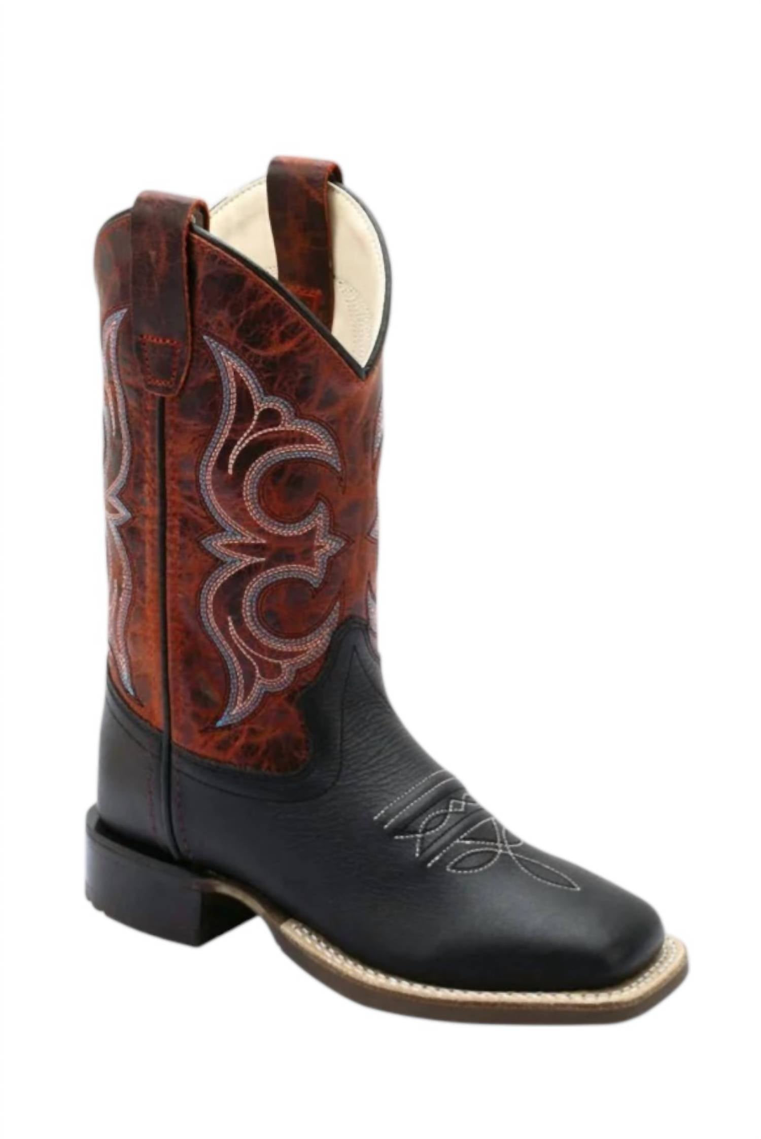 Old West Kids Western Boot in black red - kids' boots