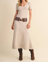 Klesis - Cable Knit Midi Sweater Dress