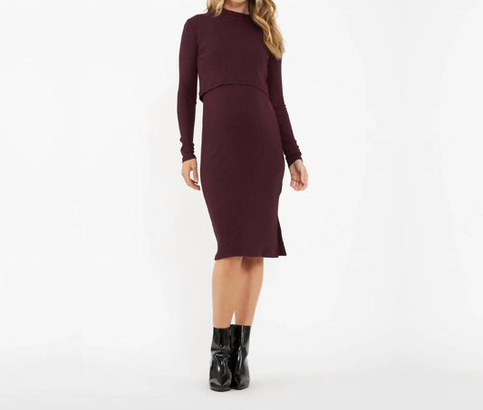 Ripe Maternity - Ruby Rib Nursing Dress