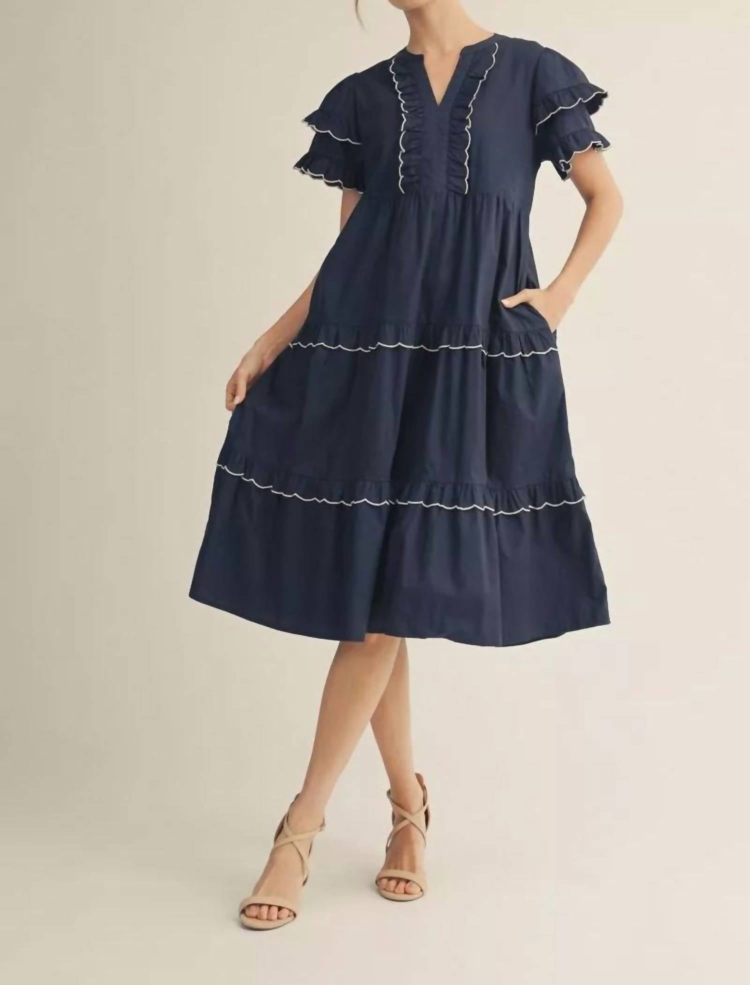 Jodifl I've Got It Midi Dress in blue - women's dress - alternate view