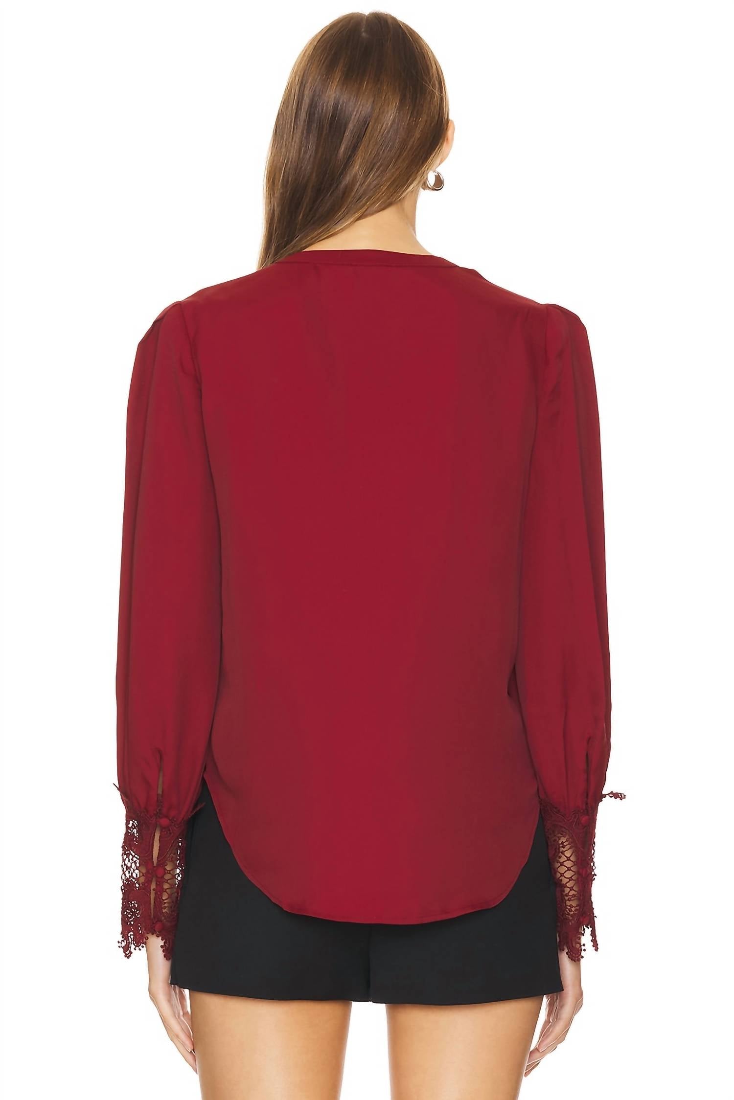 L'Agence - Ava Lace Cuff Blouse