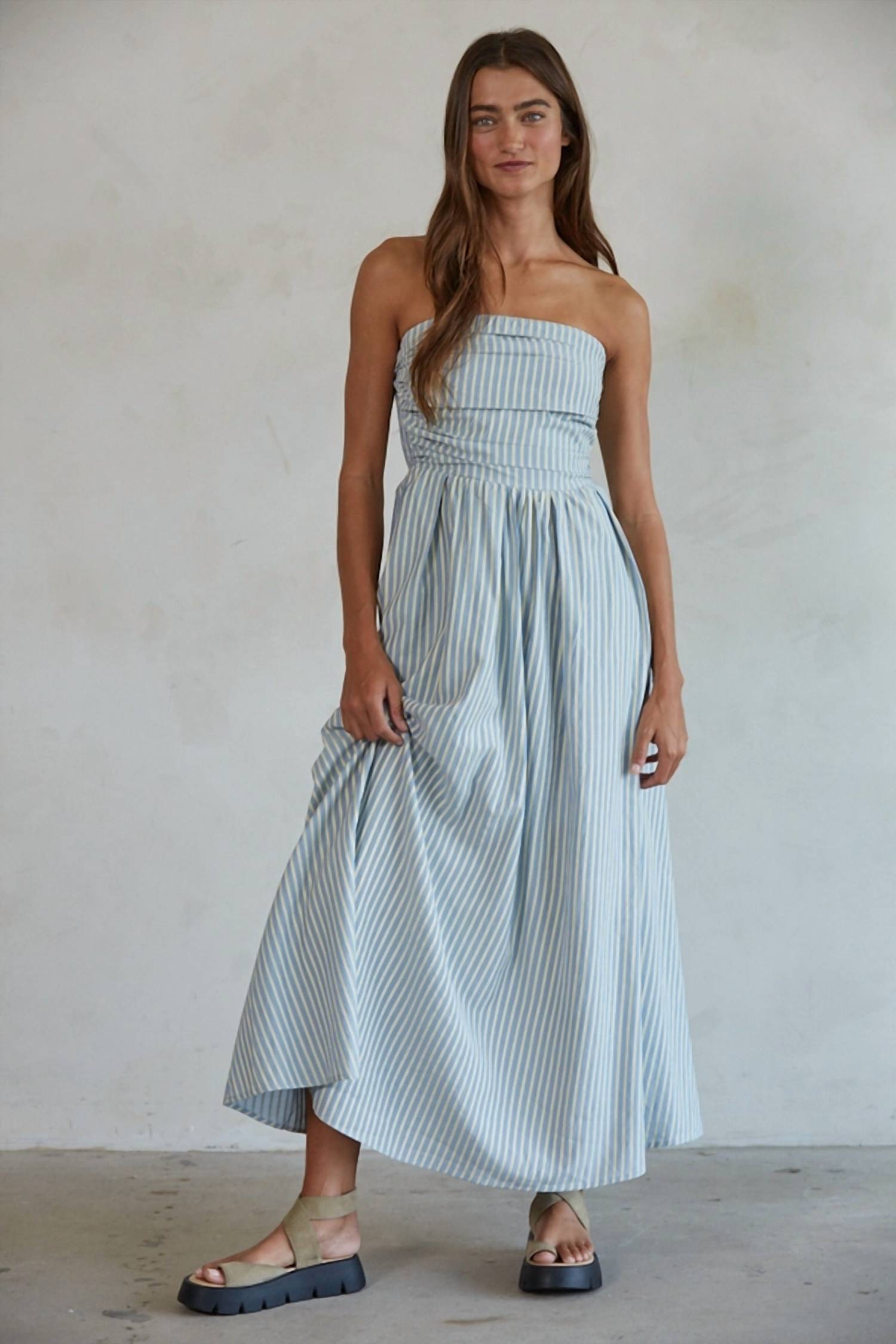 By Together - striped strapless maxi dress
