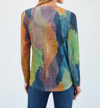 Fdj - Long-sleeve Notch Neck Top