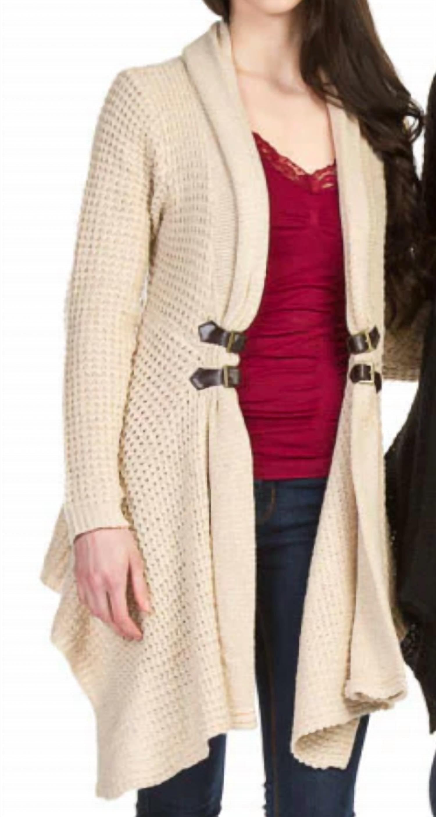 Papillon - Buckle Detail Waterfall Cardigan