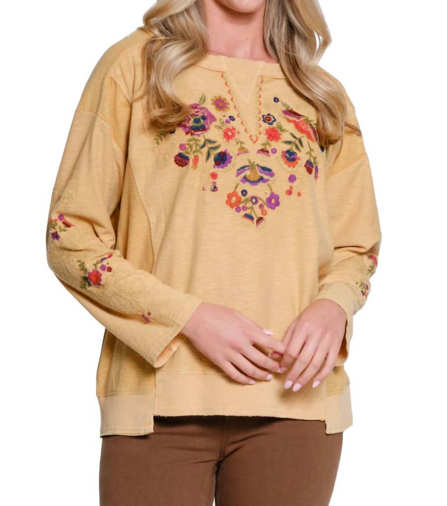 Multiples - Embroidered Garment Dyed Sweatshirt