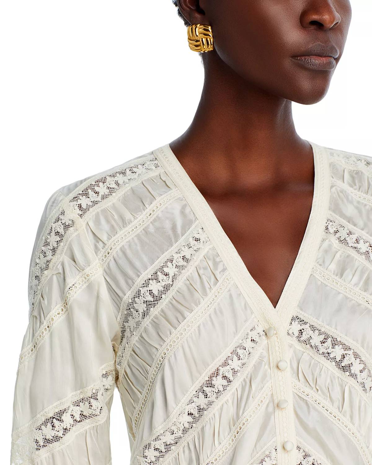 Loveshackfancy - Tandra Romantic V-neck Blouse
