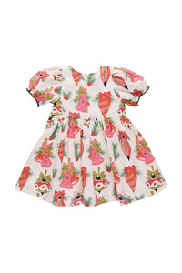 PINK CHICKEN Girls' Hermione Dress in holly bells - kids' dress - detail view