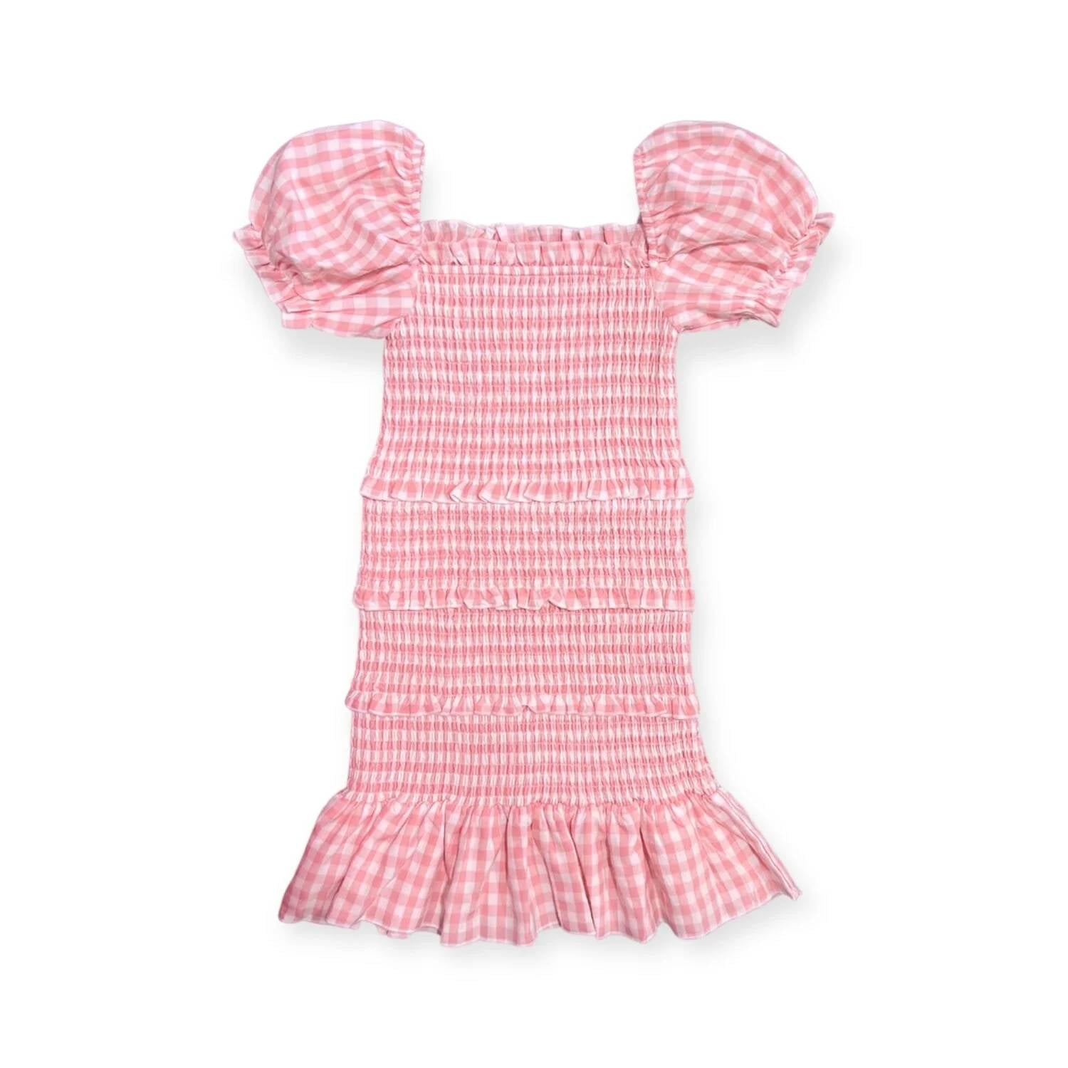 Katie J Nyc - Women's Smocked Gingham Ruffle Hem Dress