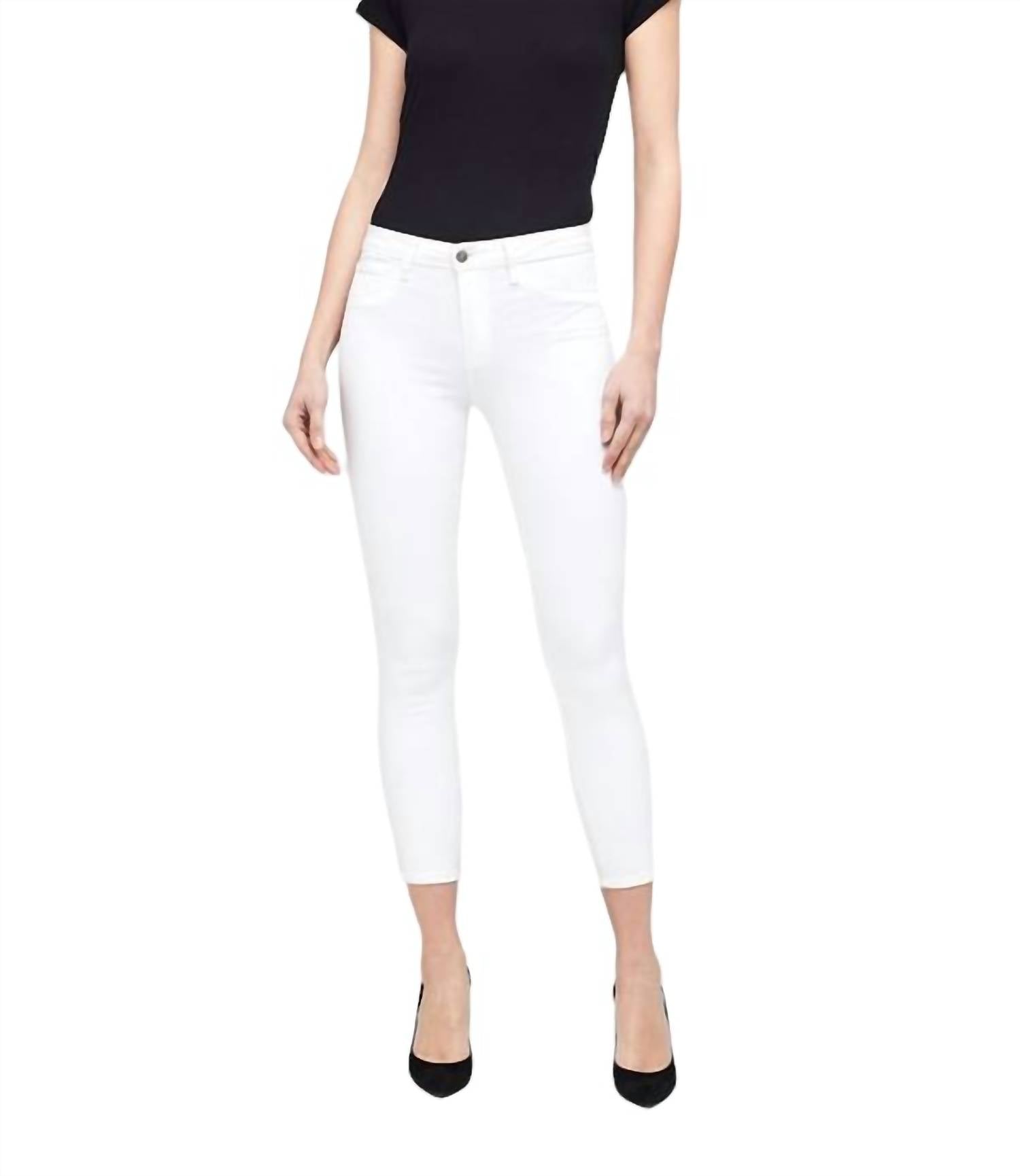 L'Agence MARGOT HIGH RISE SKINNY JEANS in blanc - women's jeans - alternate view